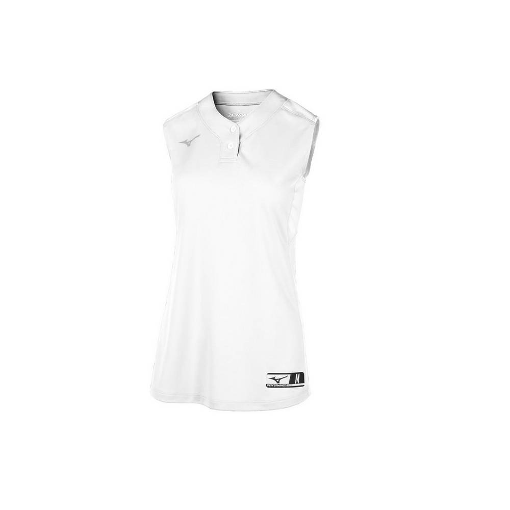 Mizuno Aerolite 2-Button Sleeveless Női Mezek Fehér NQG092547